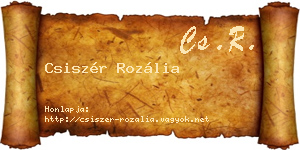 Csiszér Rozália névjegykártya