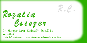 rozalia csiszer business card