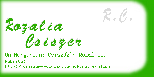 rozalia csiszer business card